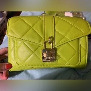 Bebe Lime Green Quilted Crossbody bag